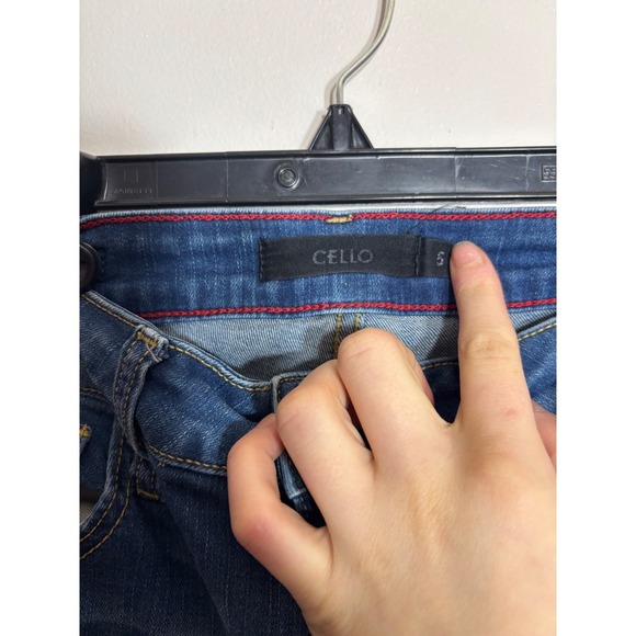 CELLO Womens Blue Distressed Skinny Jeans Size 5 - Picture 3 of 5